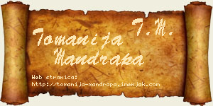Tomanija Mandrapa vizit kartica